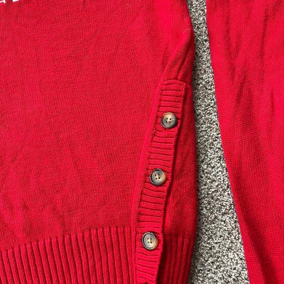Ralph Lauren Womens Red and White Jumper